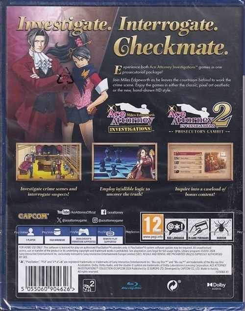 Ace Attorney Investigations Collection - i Folie - PS4 (AA Grade) (Genbrug)